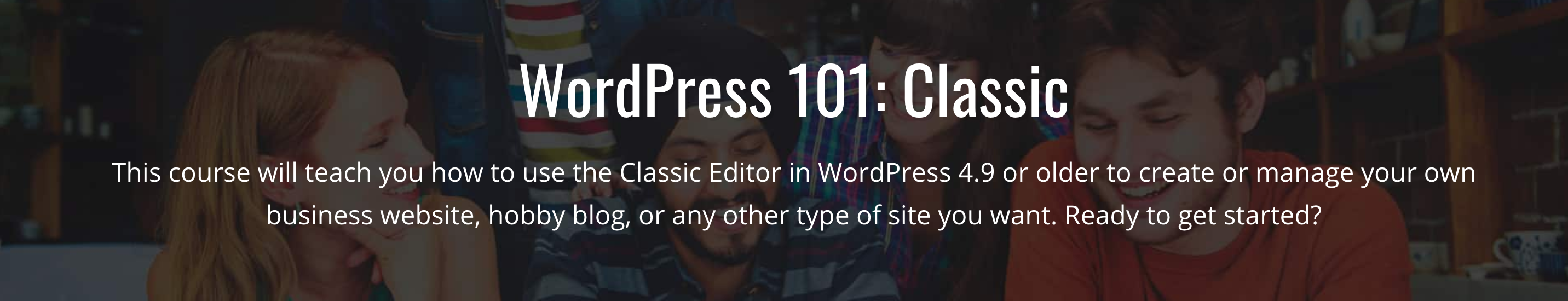 Free WordPress training at WP 101