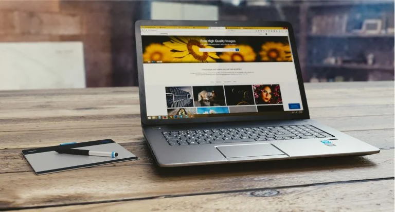 website with accessibility features on a laptop